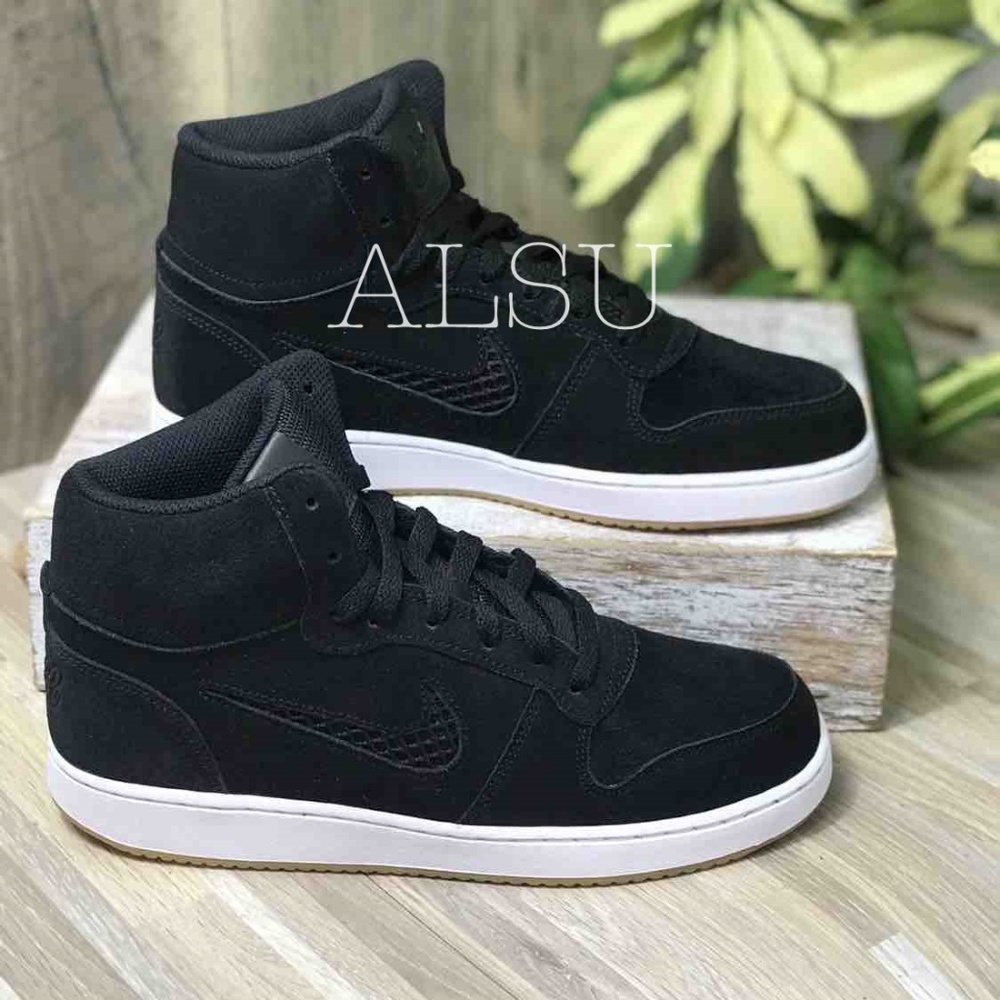 NWT Nike Ebernon Mid Prem Suede Black W AUTHENTIC - Picture 3 of 8